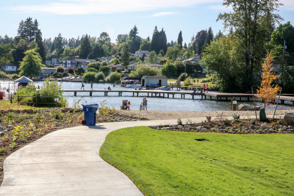 Insurance In Lake Stevens WA: View of park with lake and dock